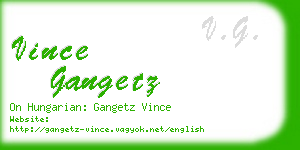 vince gangetz business card